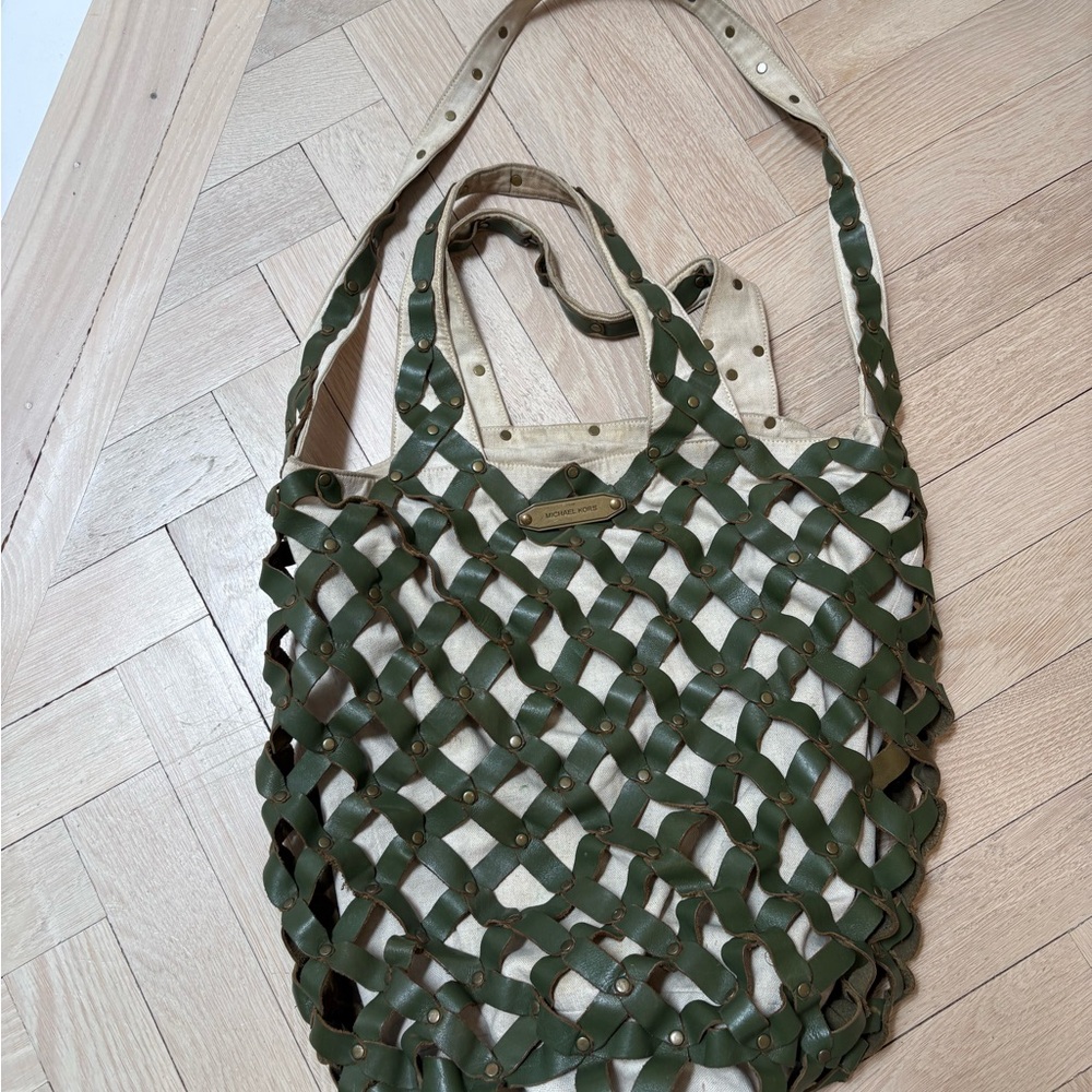 Green Woven Tote Bag